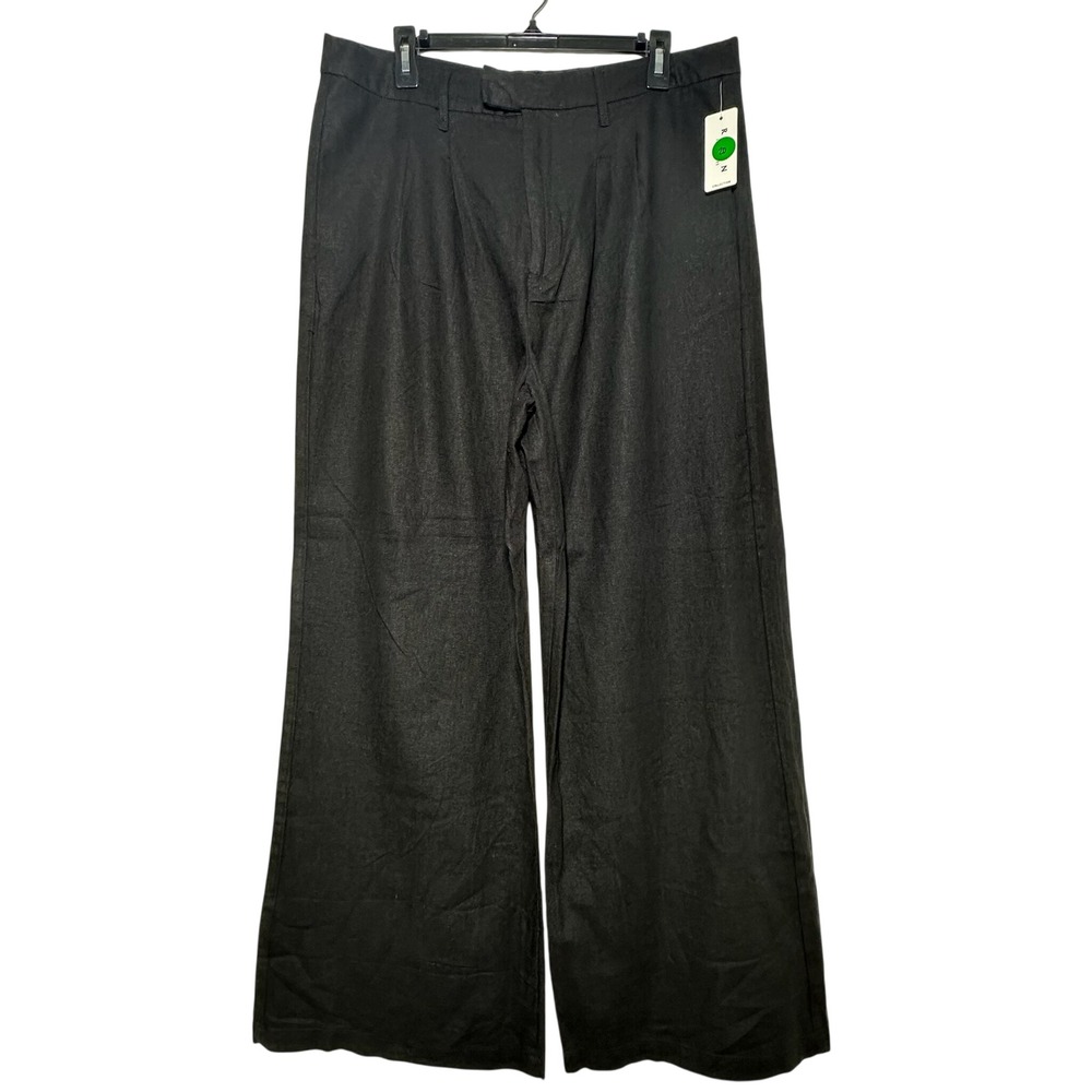 Risen Los Angeles Black Wide Leg Pleated Trousers RDNP8007 Women’s/unisex XL New